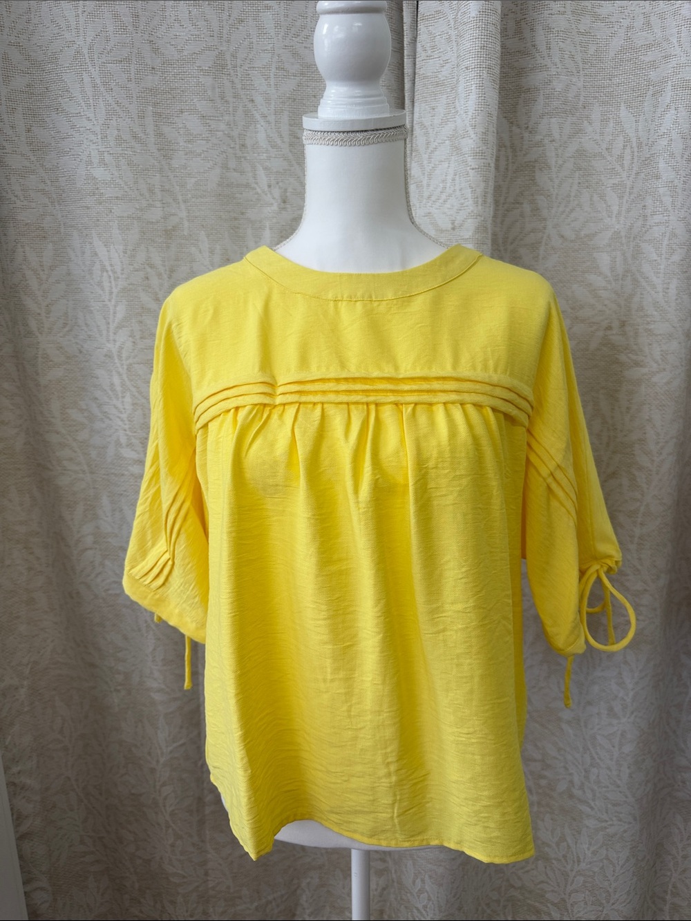 Bright Yellow Women's Peasant Blouse